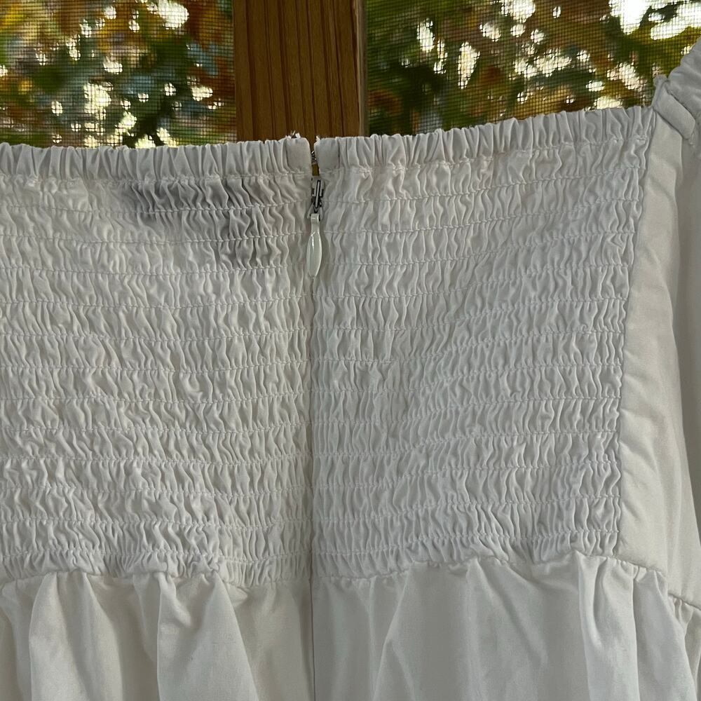 J.Crew Women's Square Neck Cotton Poplin Top White Size 10 - Picture 6 of 10